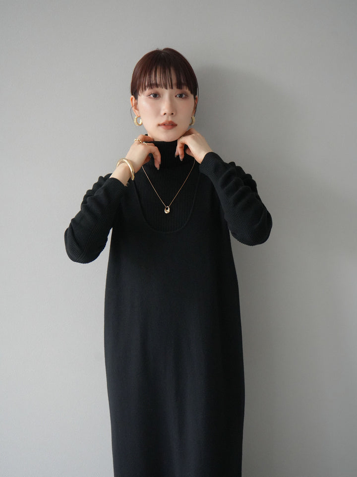 [SET] 設計袖高領針織＆無袖套裝 + 設計袖高領針織＆無袖套裝 (2set)