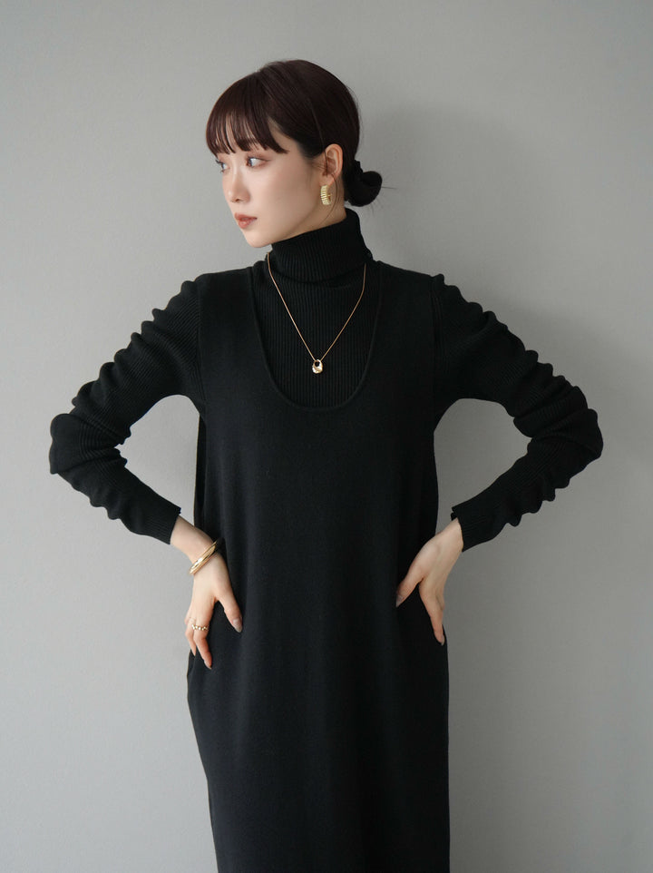 [SET] 設計袖高領針織＆無袖套裝 + 設計袖高領針織＆無袖套裝 (2set)