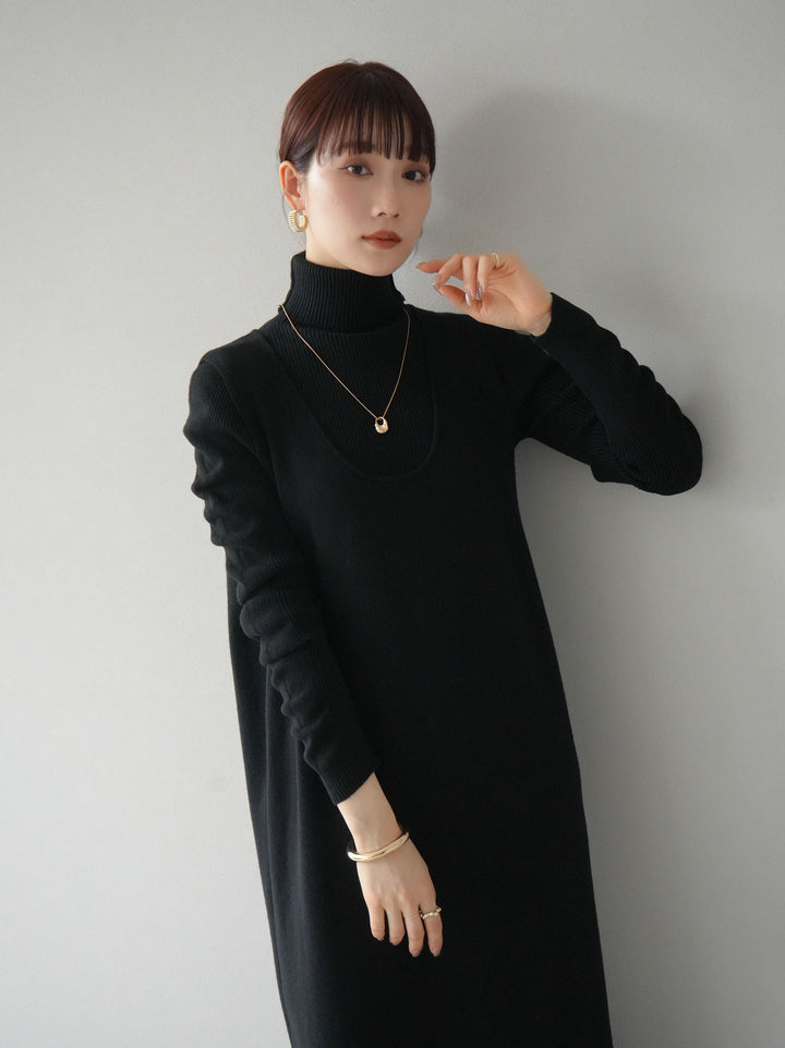 [SET] 設計袖高領針織＆無袖套裝 + 設計袖高領針織＆無袖套裝 (2set)