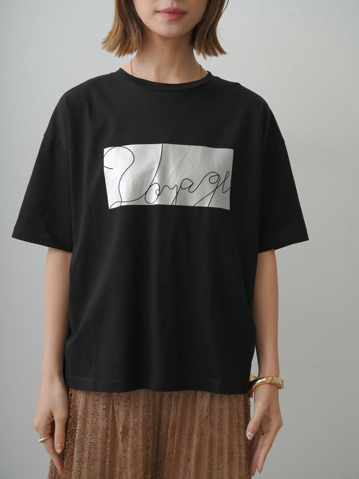 [予約]箔プリントボックスTEE/black