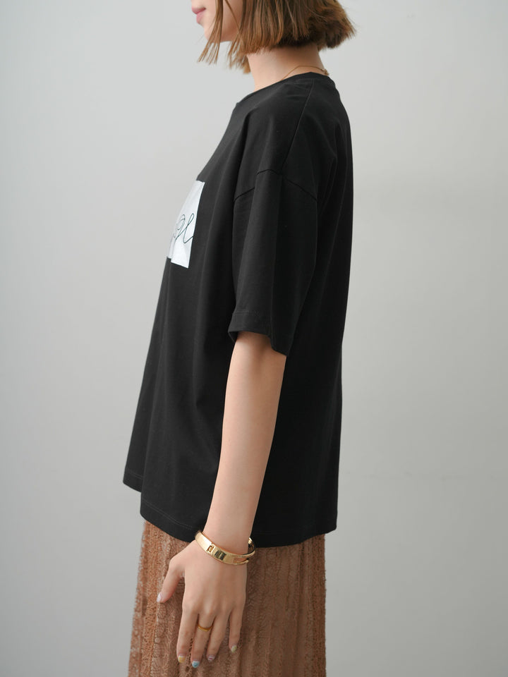 [予約]箔プリントボックスTEE/black