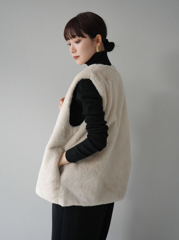 [SET] 設計袖高領針織＆無袖套裝 + 設計袖高領針織＆無袖套裝 (2set)