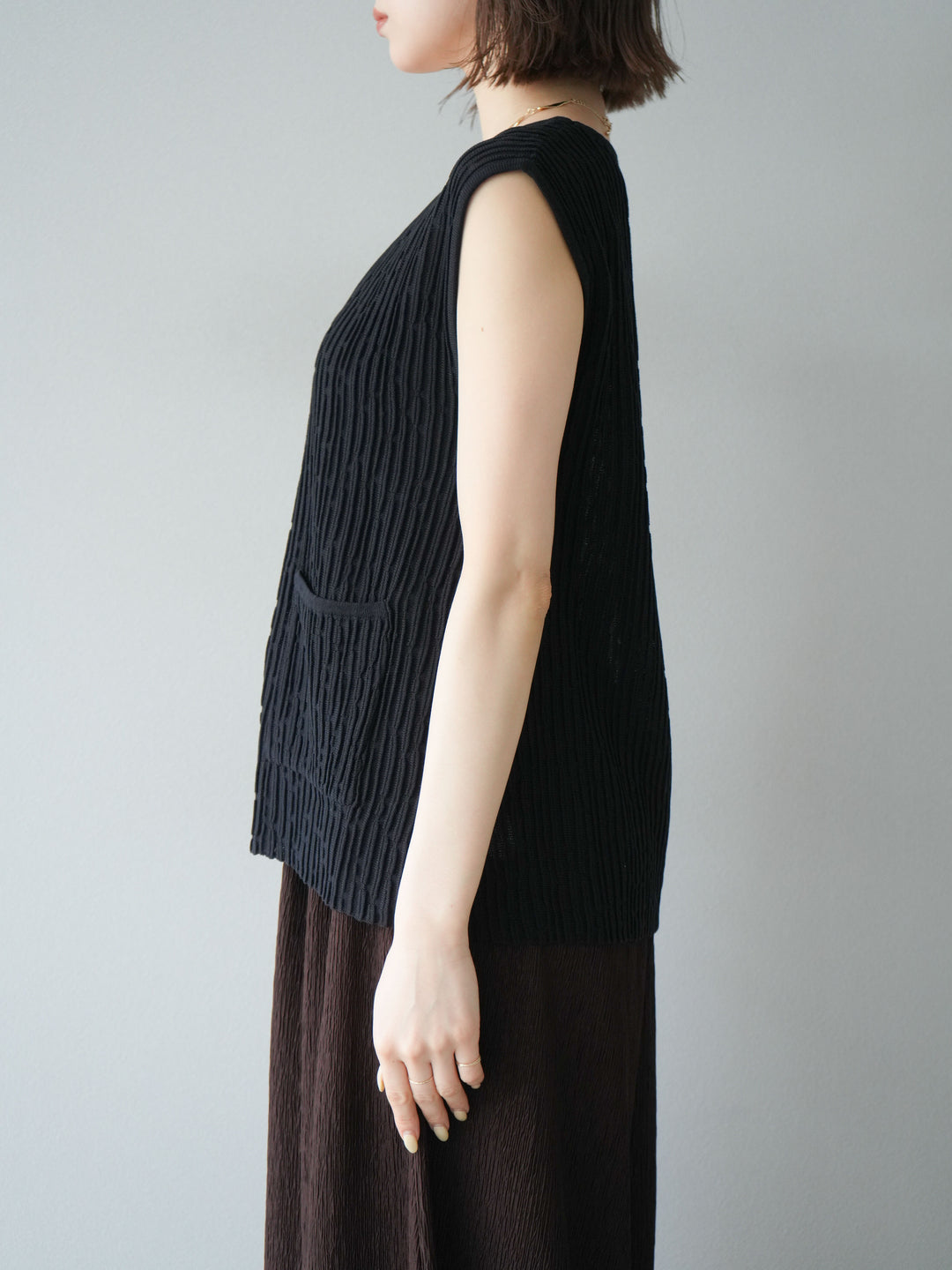 [預購] 波夏針織背心/黑色