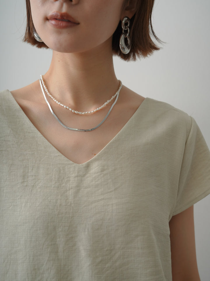 [SET]ショルダータックノースリーブオーバーTEE+選べるアクセセット(2set)