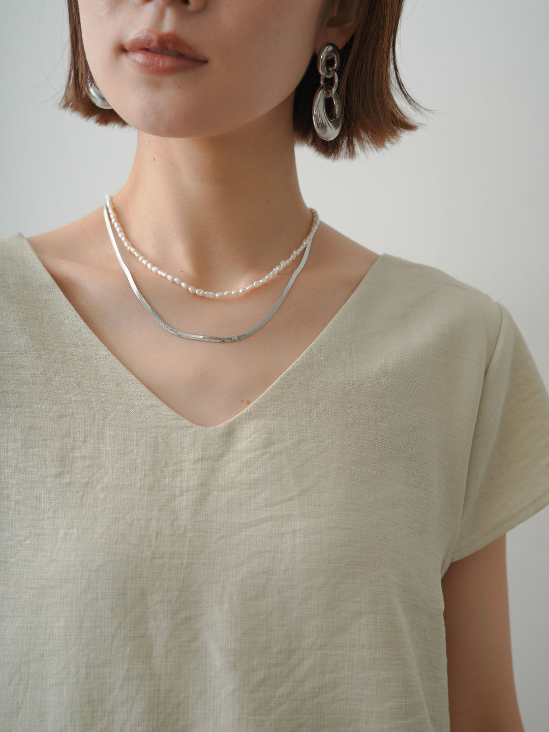 [予約]パールレイヤードモチーフネックレス/gold