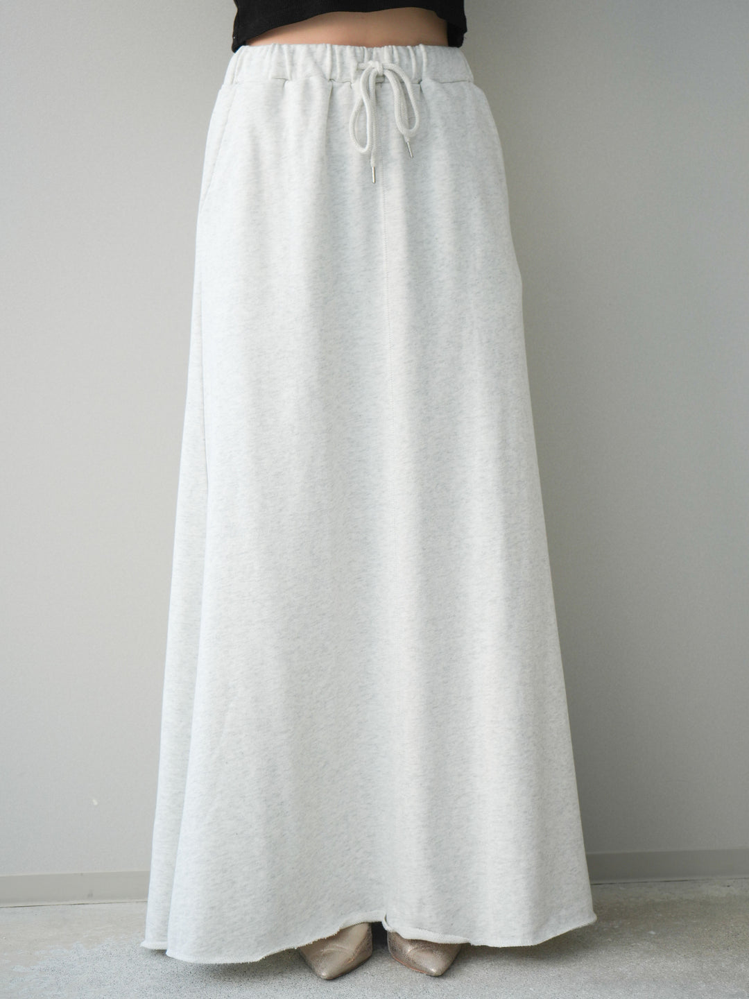 [予約]スウェットフレアロングスカート/oatmeal