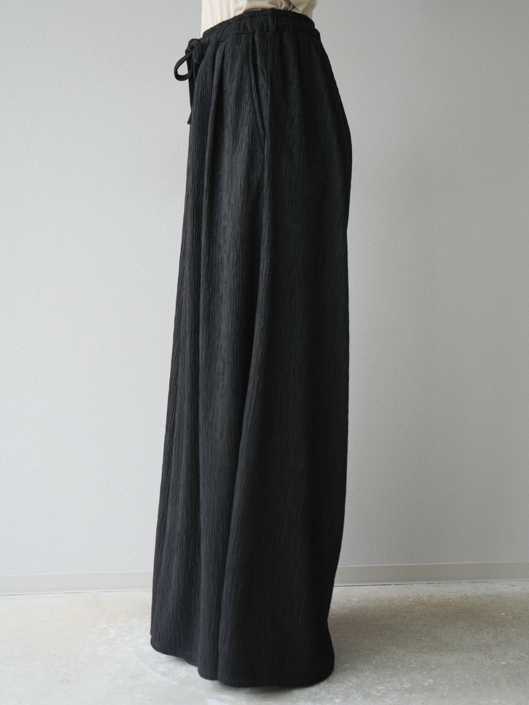 [予約]楊柳バギーパンツ/ブラック