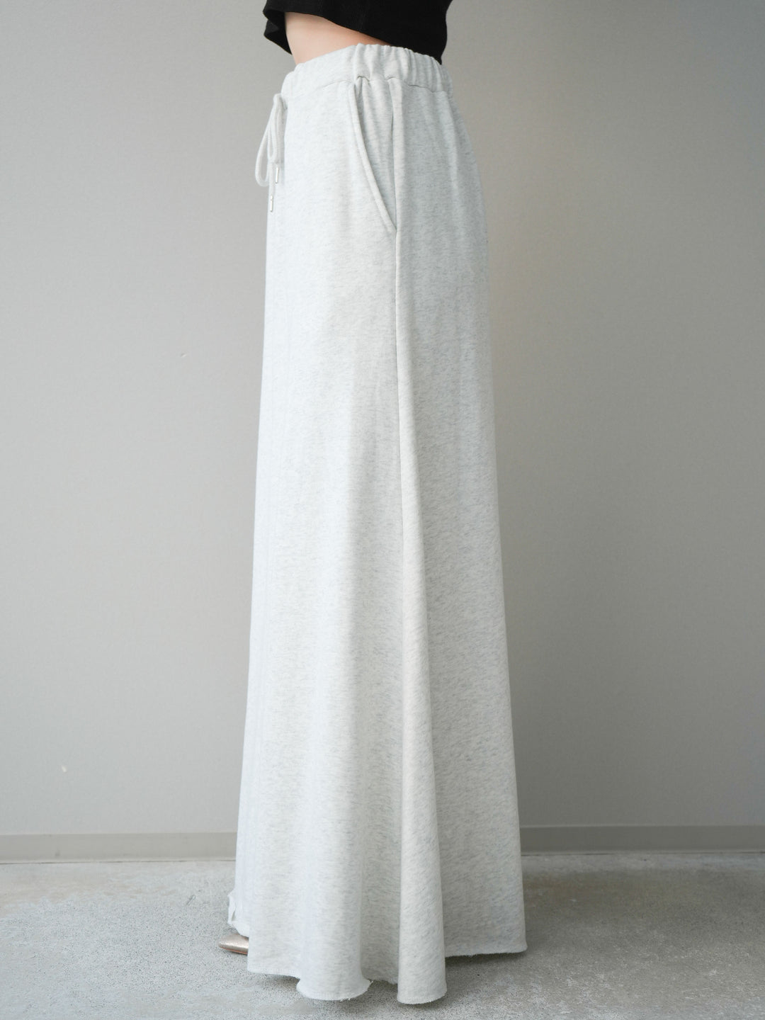 [予約]スウェットフレアロングスカート/oatmeal