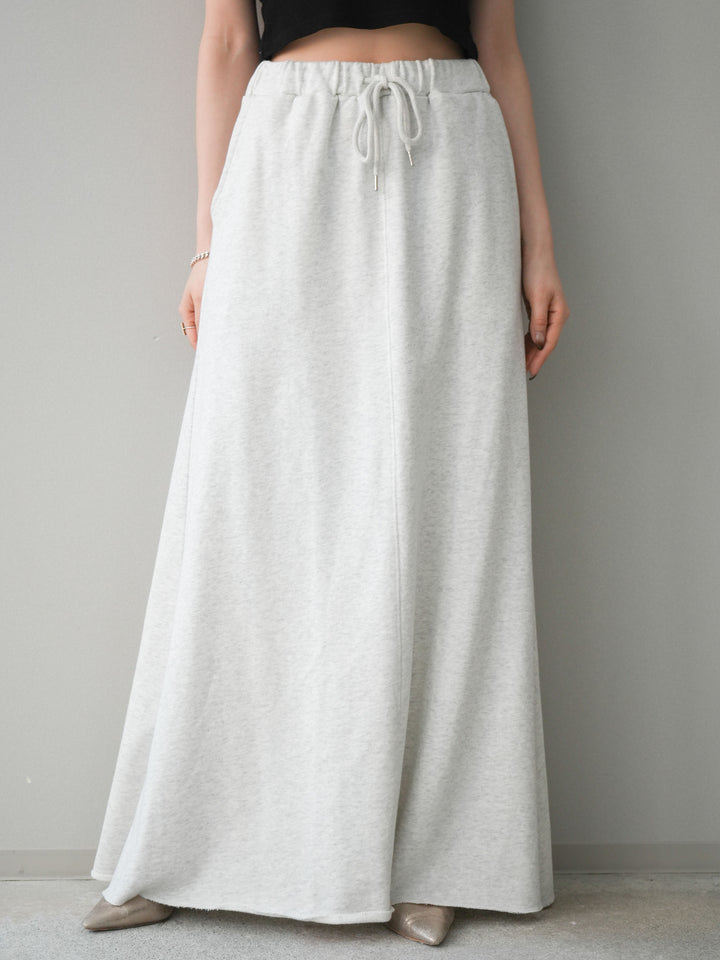 [予約]スウェットフレアロングスカート/oatmeal