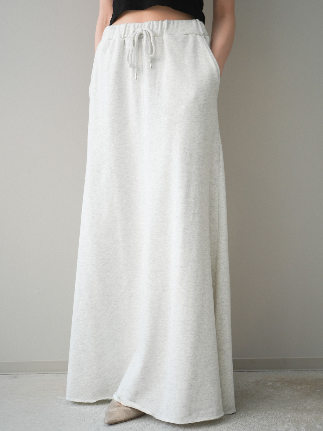 [予約]スウェットフレアロングスカート/oatmeal