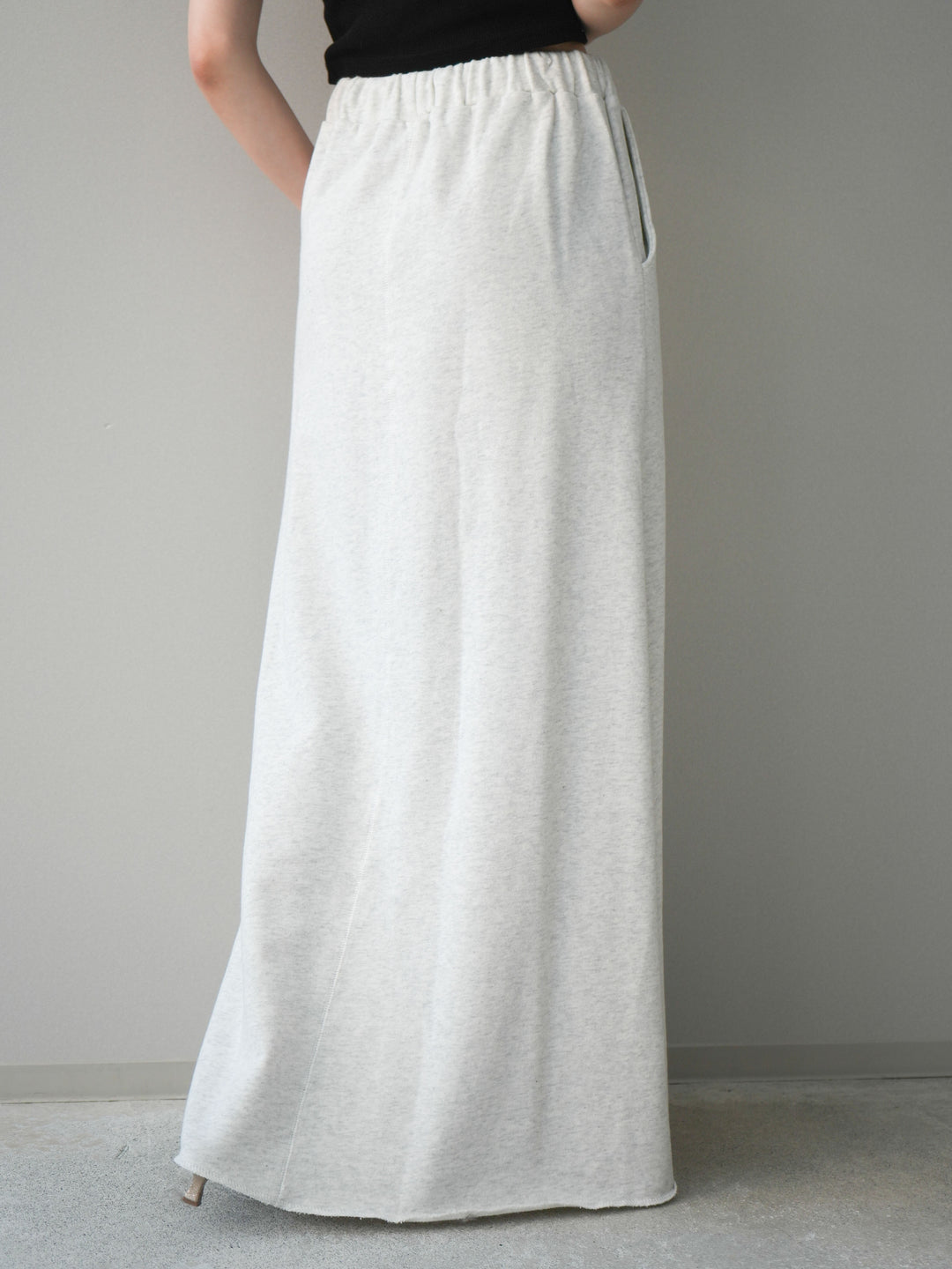 [予約]スウェットフレアロングスカート/oatmeal
