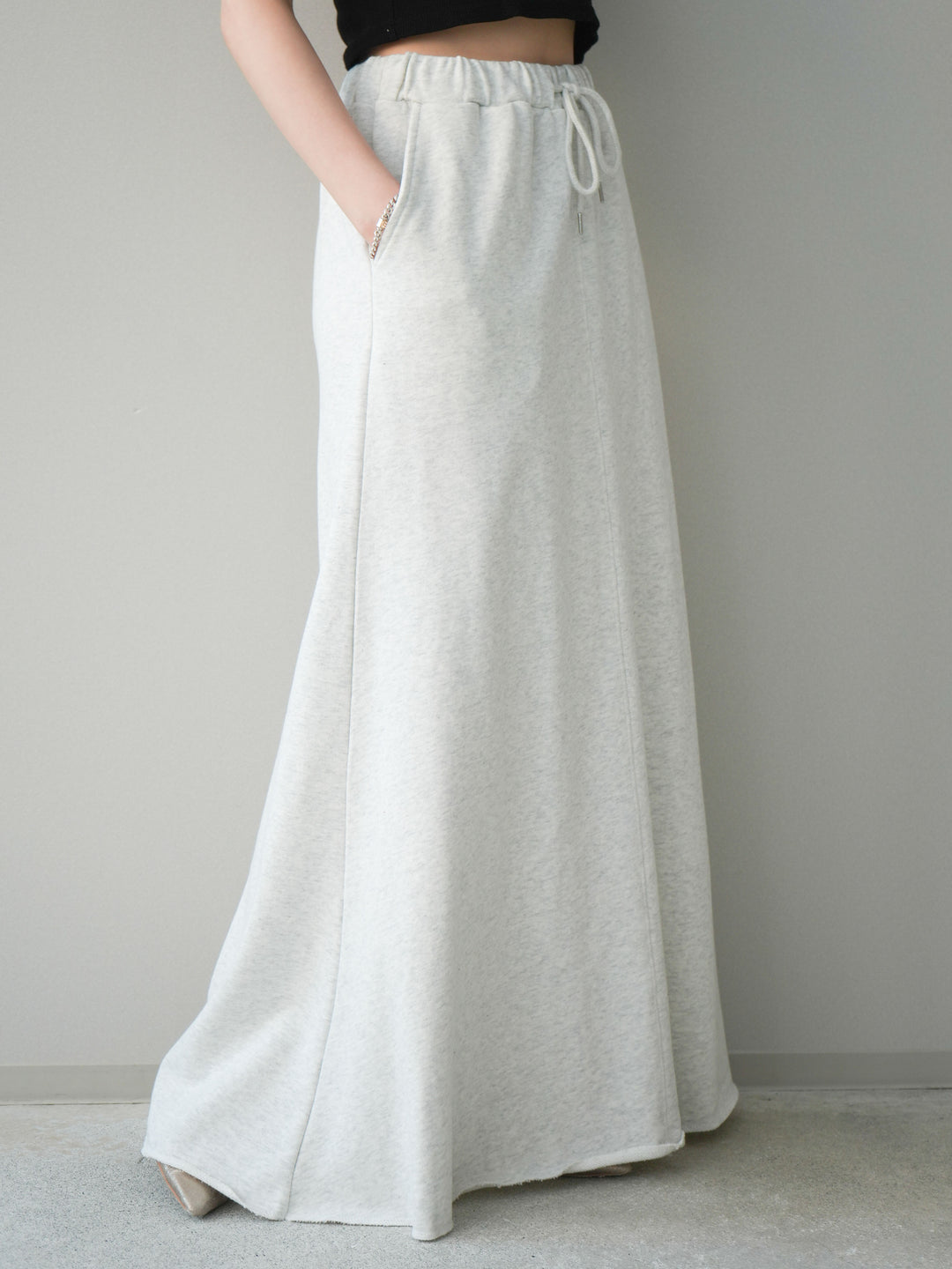 [予約]スウェットフレアロングスカート/oatmeal