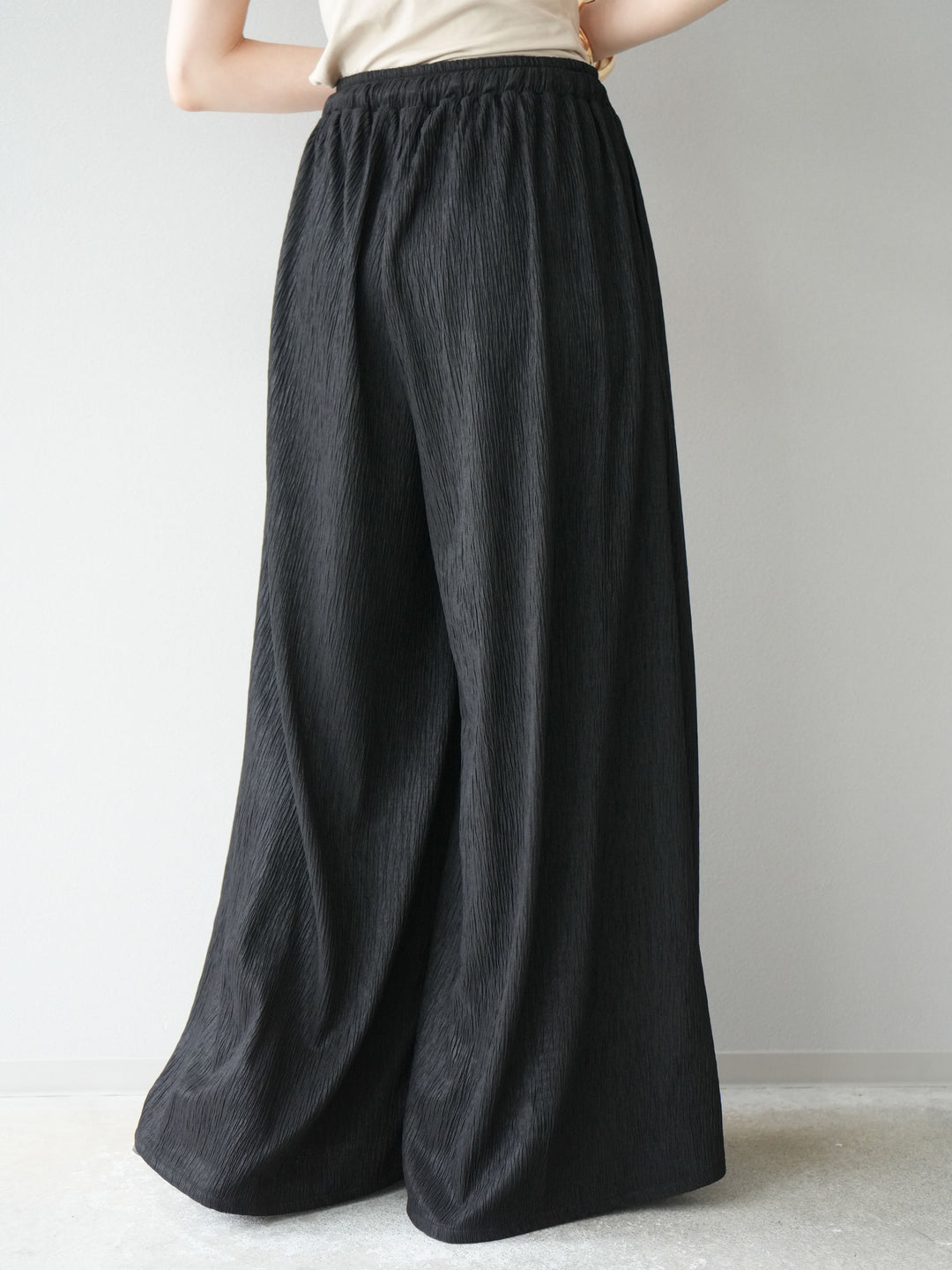 [予約]楊柳バギーパンツ/ブラック