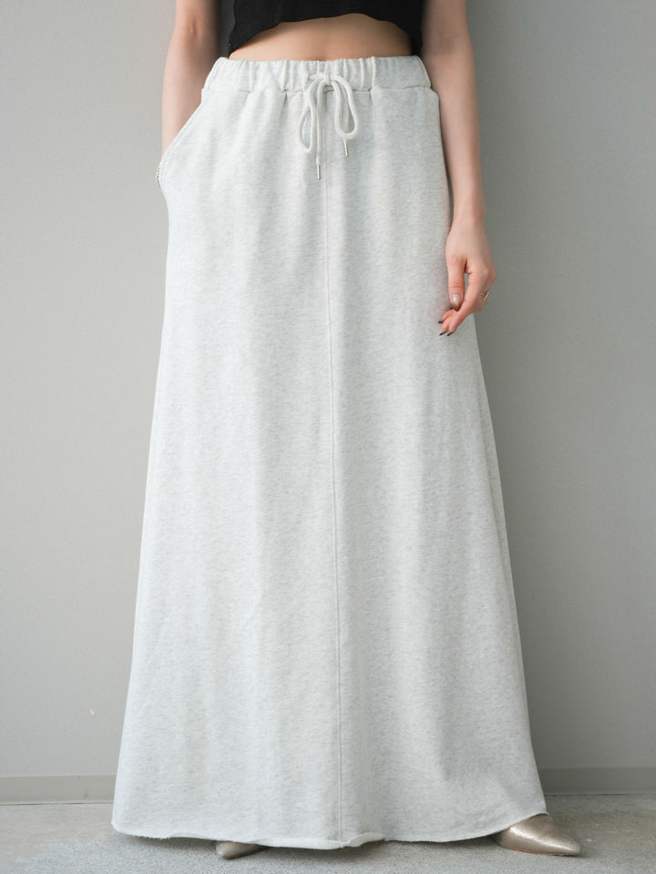[予約]スウェットフレアロングスカート/oatmeal