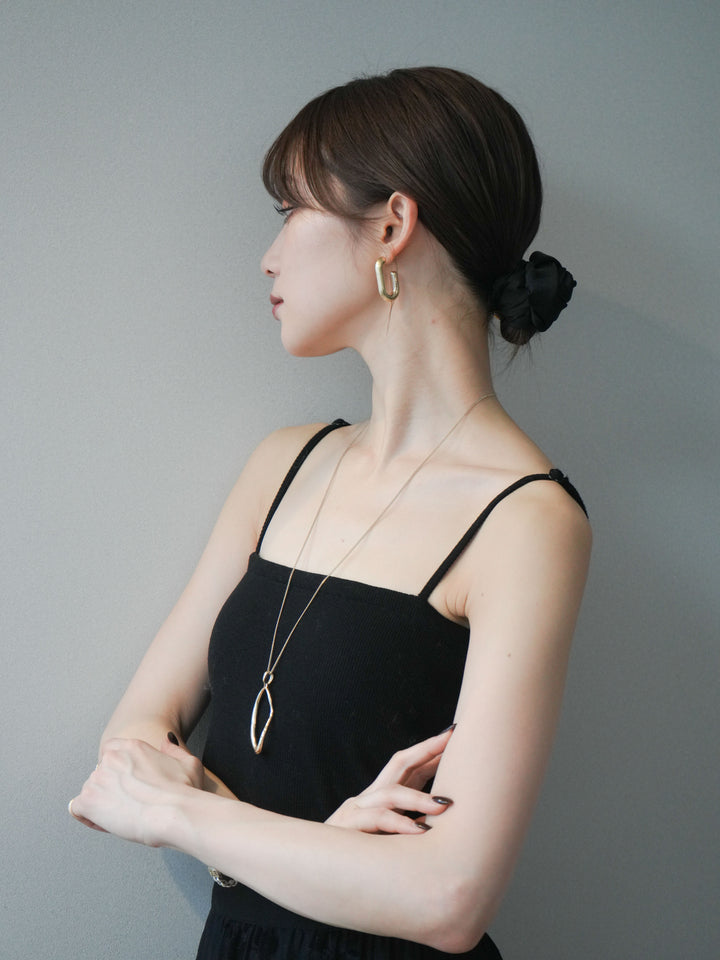 [予約]スクエアマットフープピアス/gold