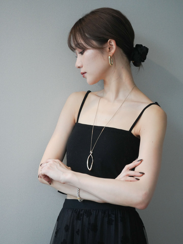 [予約]スクエアマットフープピアス/gold