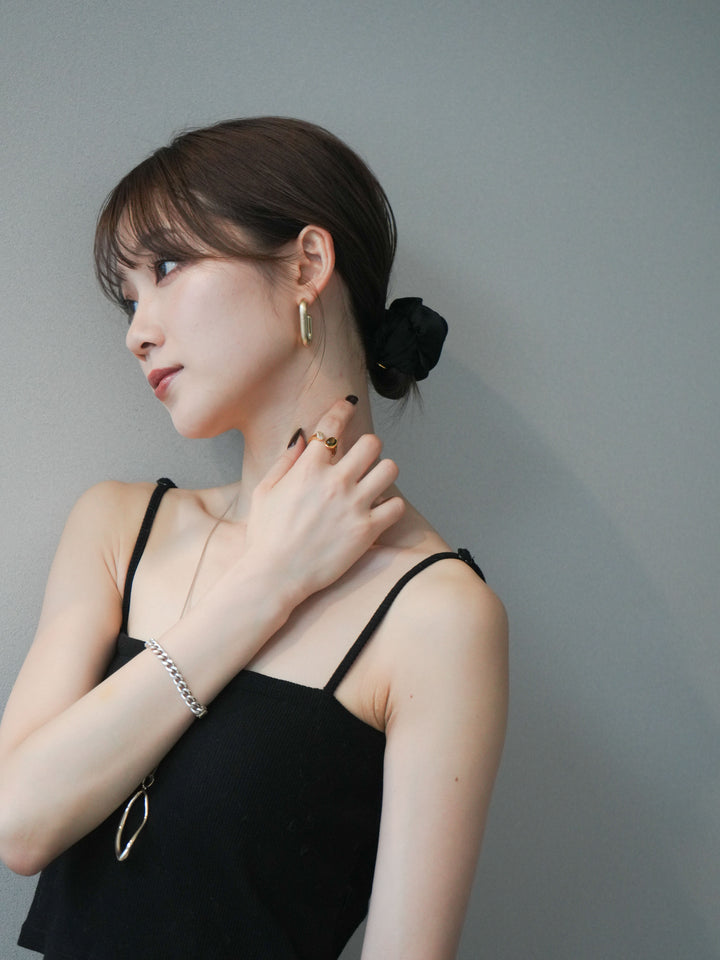 [予約]スクエアマットフープピアス/gold