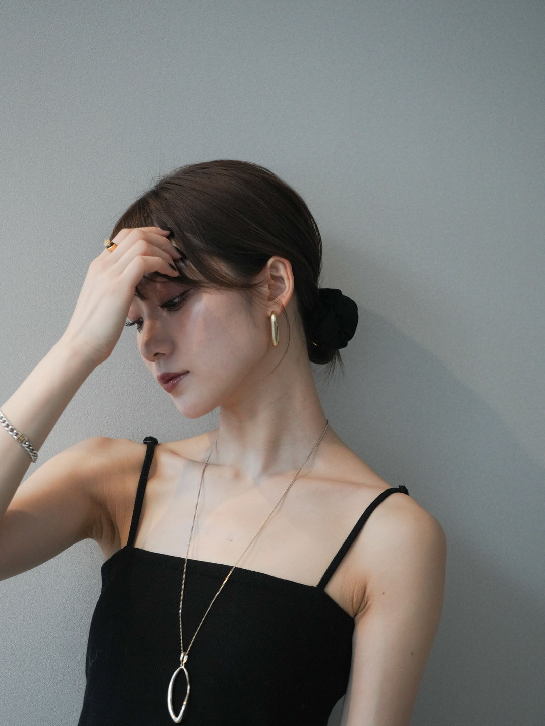 [予約]スクエアマットフープピアス/gold