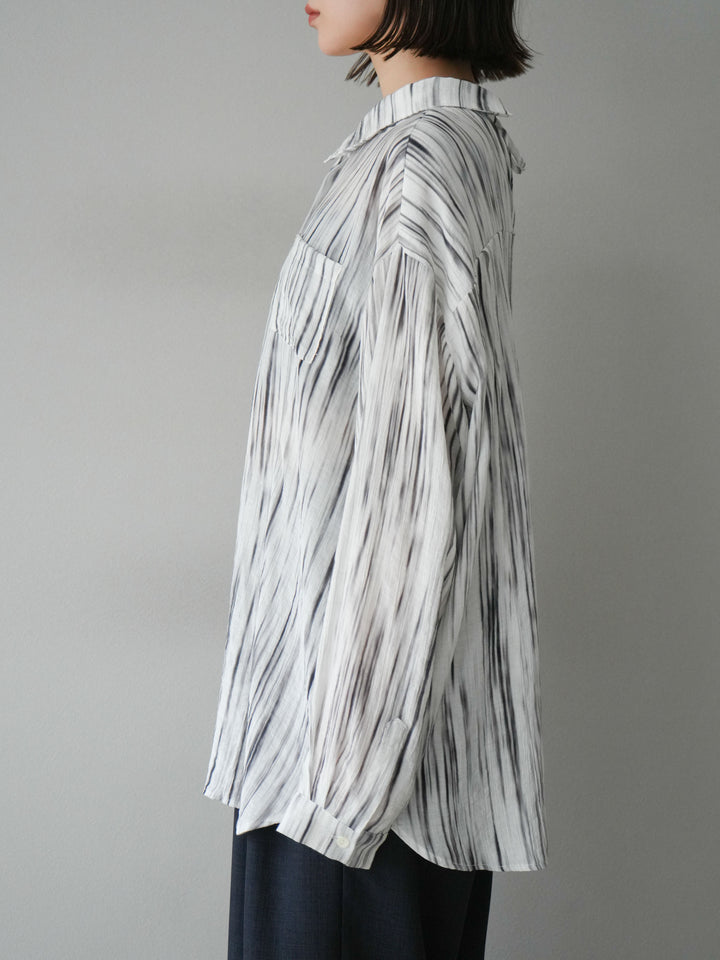 [予約]マルチWAYニュアンス柄オーバーシャツ/グレー