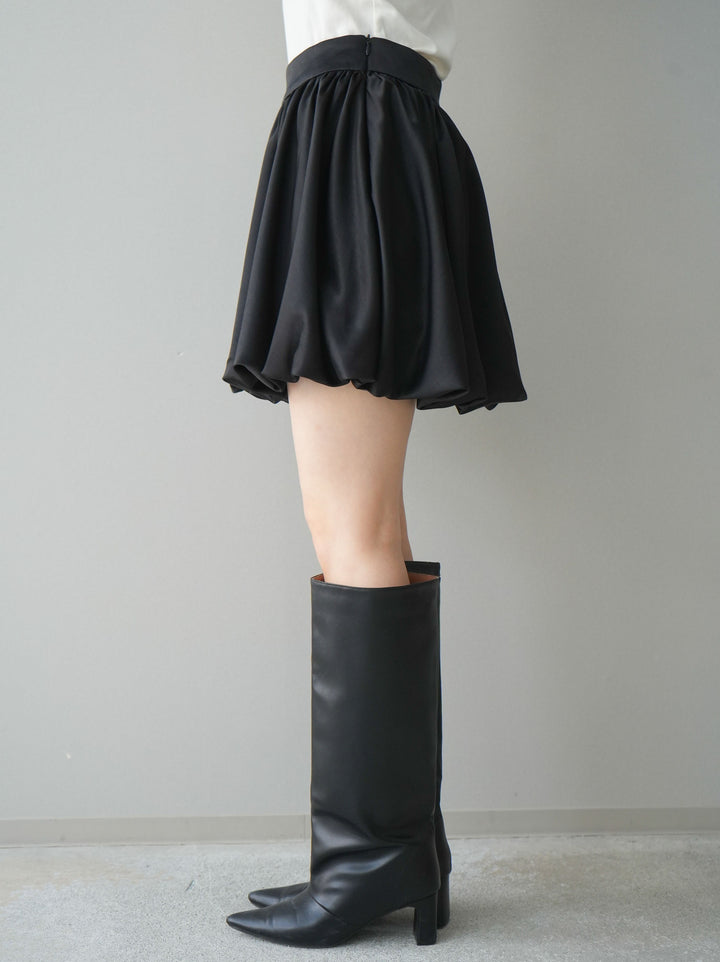 [予約]サテンバルーンミニスカート/black