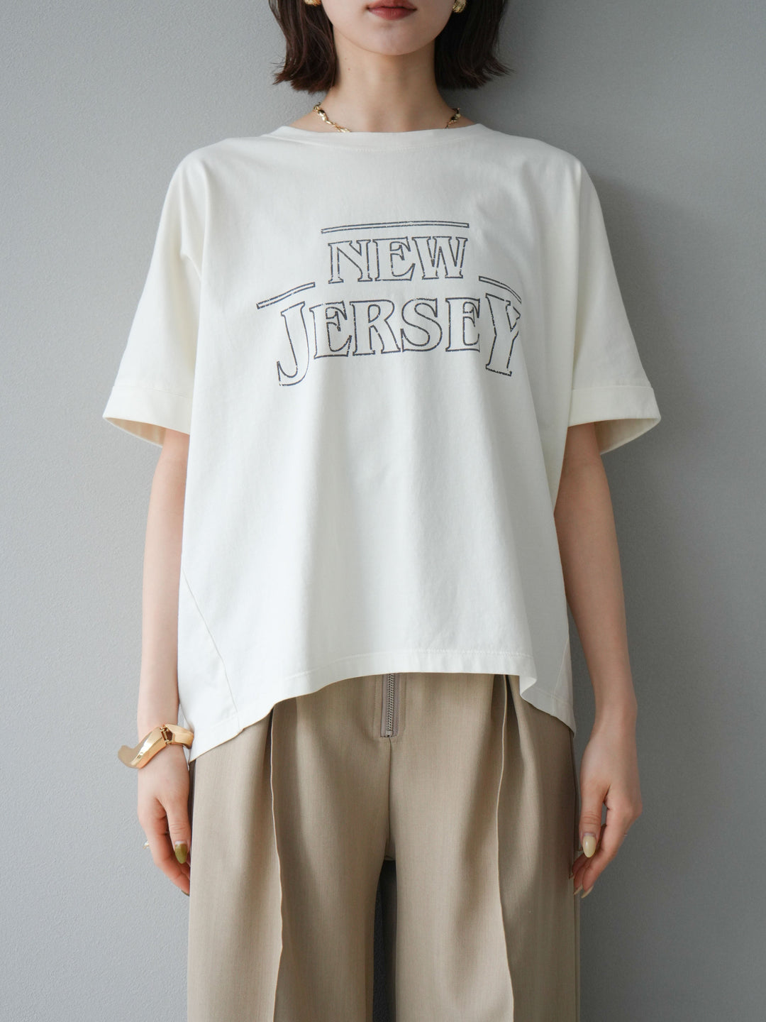 [予約]ビンテージロゴプリントTシャツ/アイボリー