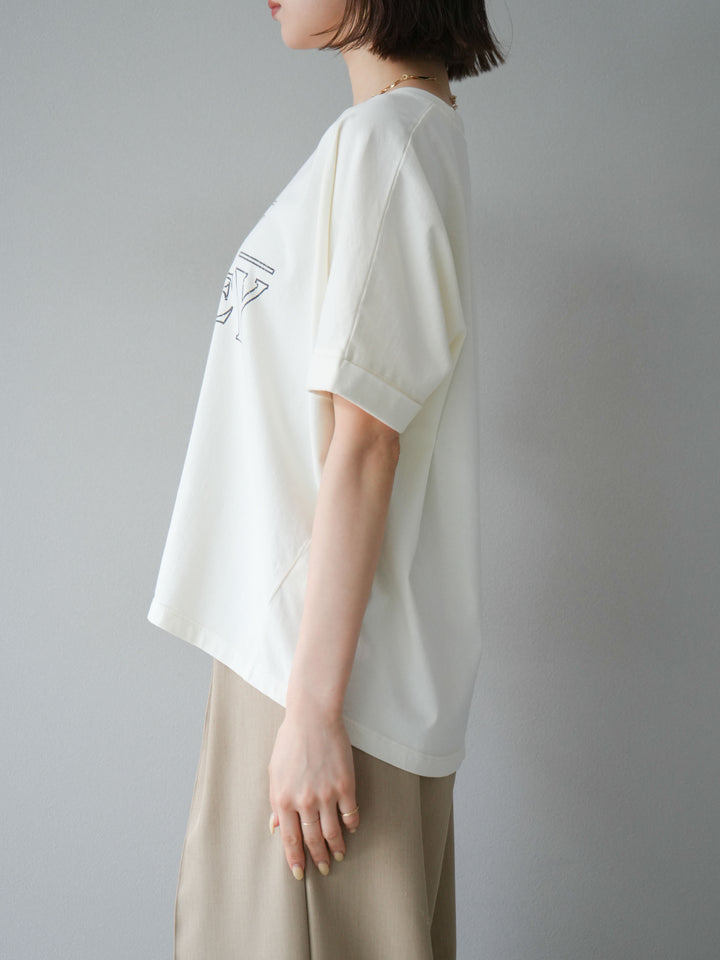 [予約]ビンテージロゴプリントTシャツ/アイボリー