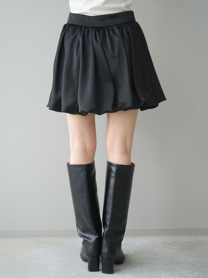 [予約]サテンバルーンミニスカート/black