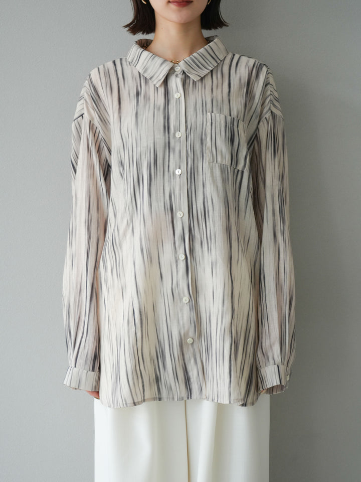 [予約]マルチWAYニュアンス柄オーバーシャツ/ベージュ