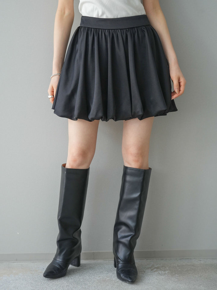 [予約]サテンバルーンミニスカート/black