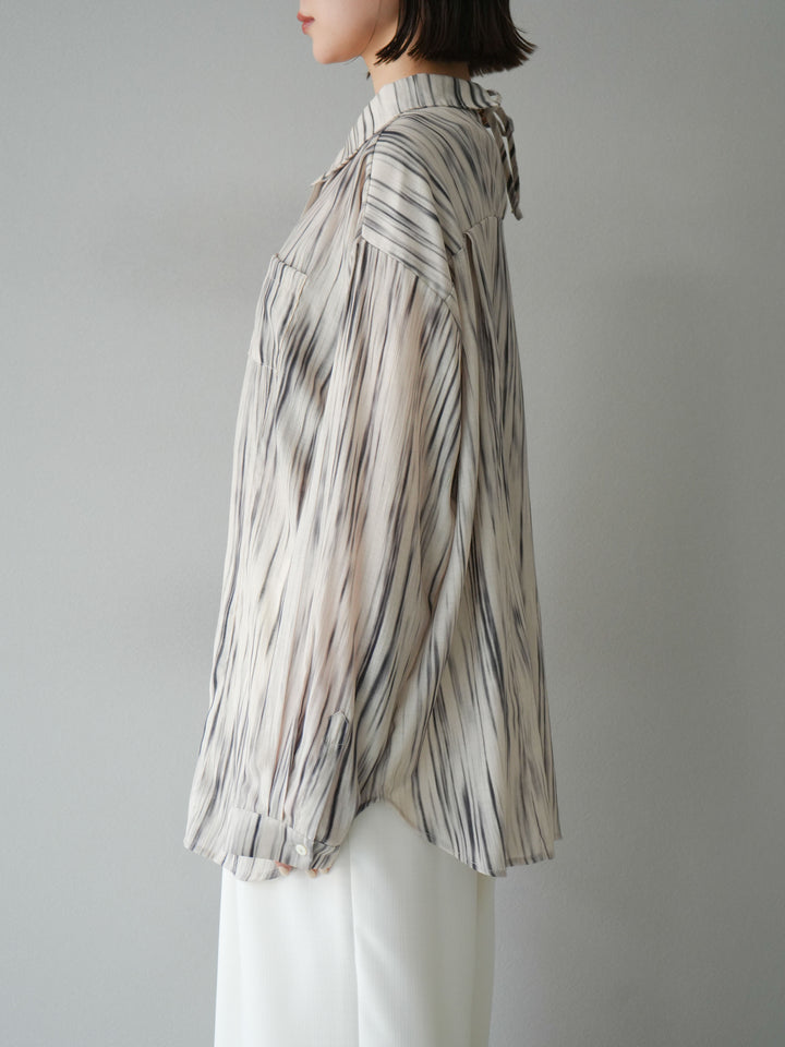 [予約]マルチWAYニュアンス柄オーバーシャツ/ベージュ