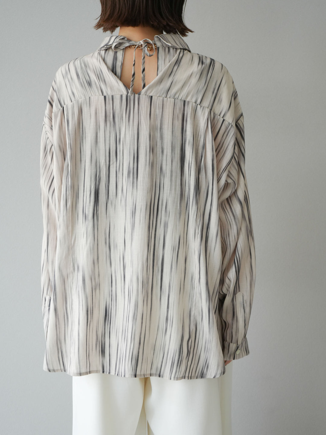 [予約]マルチWAYニュアンス柄オーバーシャツ/ベージュ