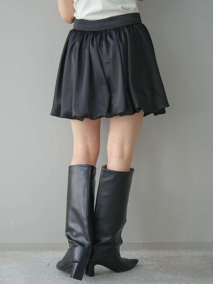 [予約]サテンバルーンミニスカート/black