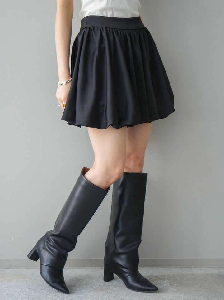 [予約]サテンバルーンミニスカート/black