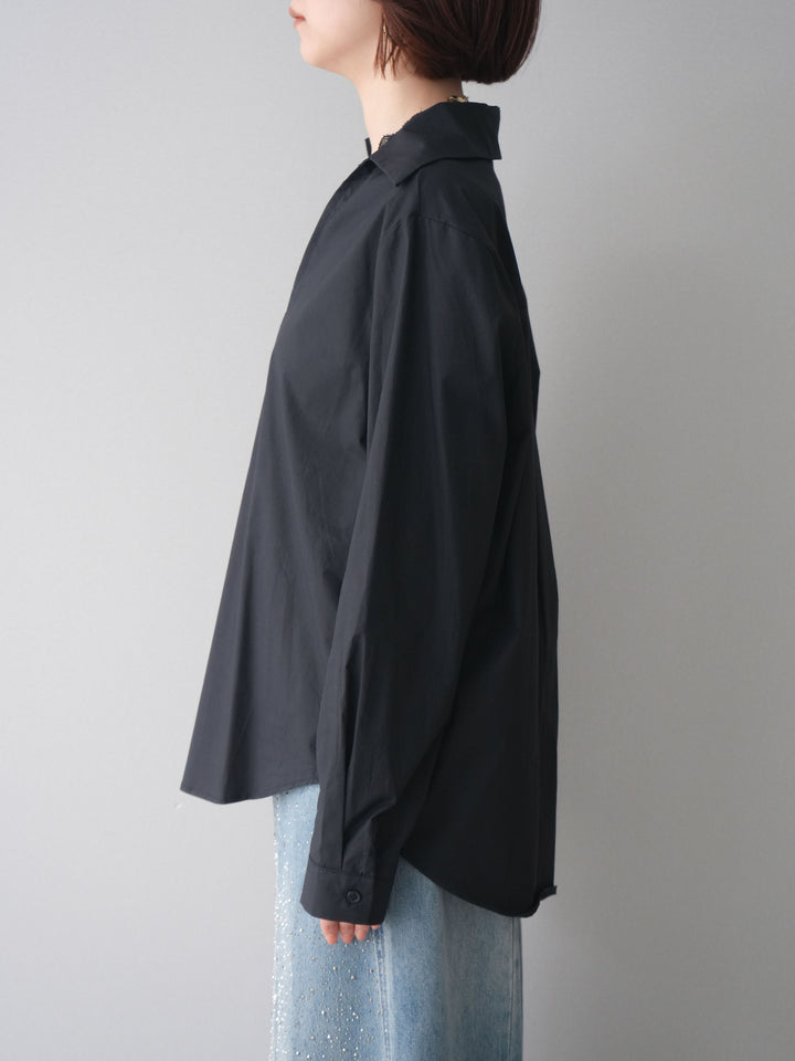 [予約]レースネックスキッパーブラウス/black