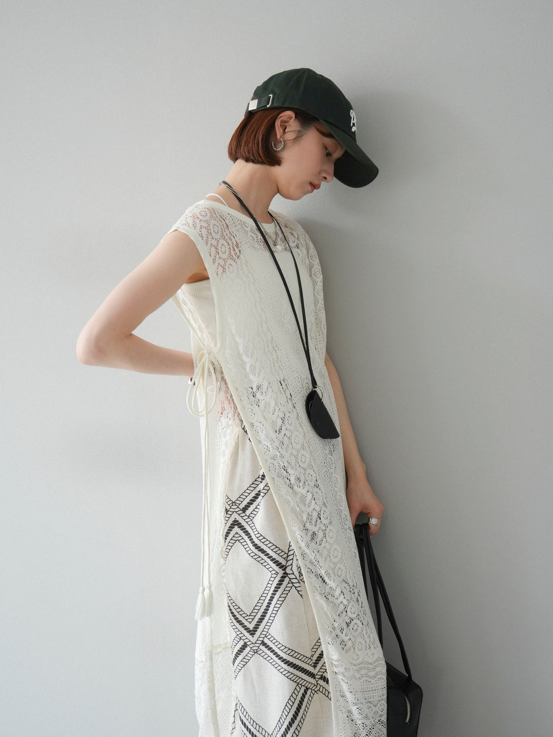 [予約]インド製レースレイヤードワンピース/オフ