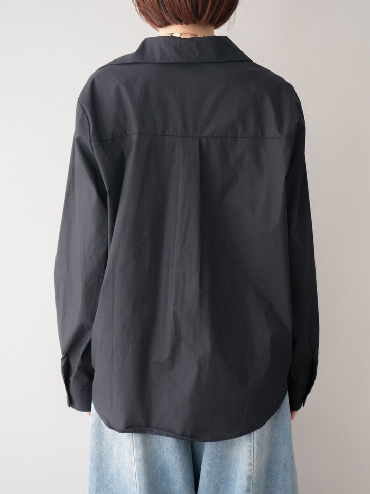 [予約]レースネックスキッパーブラウス/black