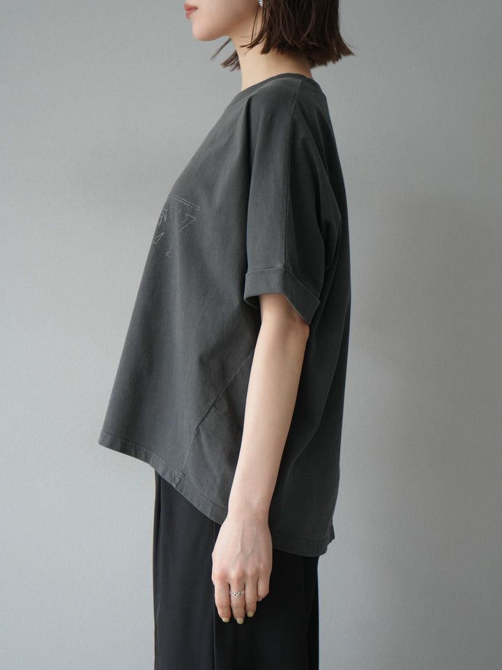 [予約]ビンテージロゴプリントTシャツ/チャコール