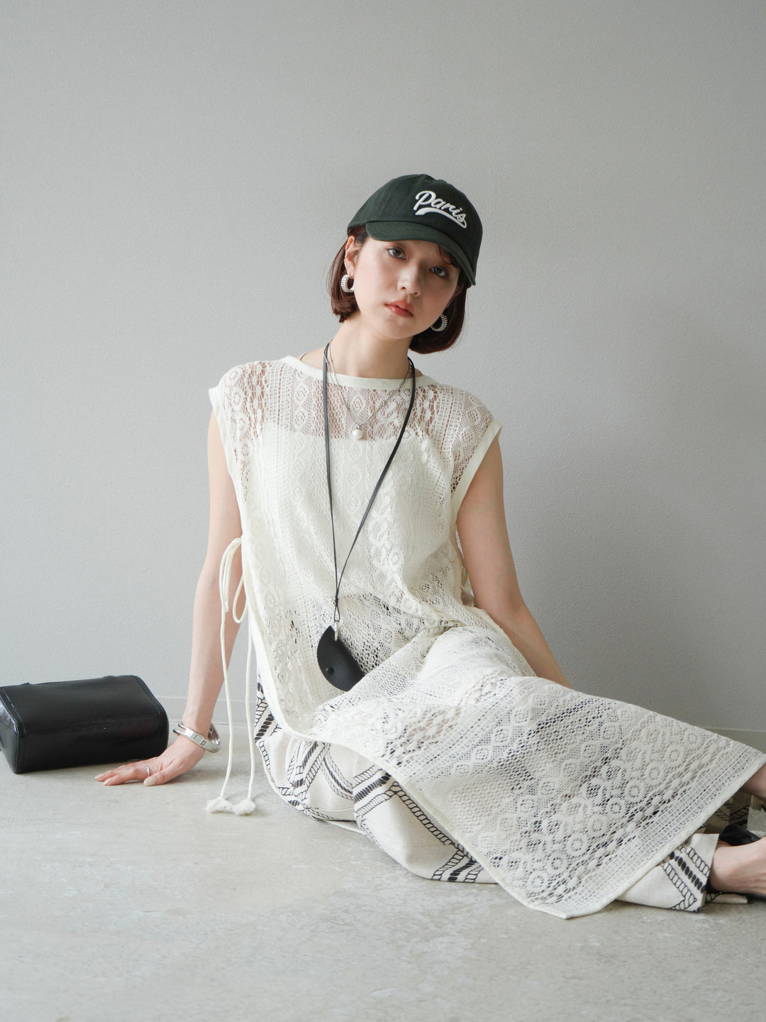 [予約]インド製レースレイヤードワンピース/オフ