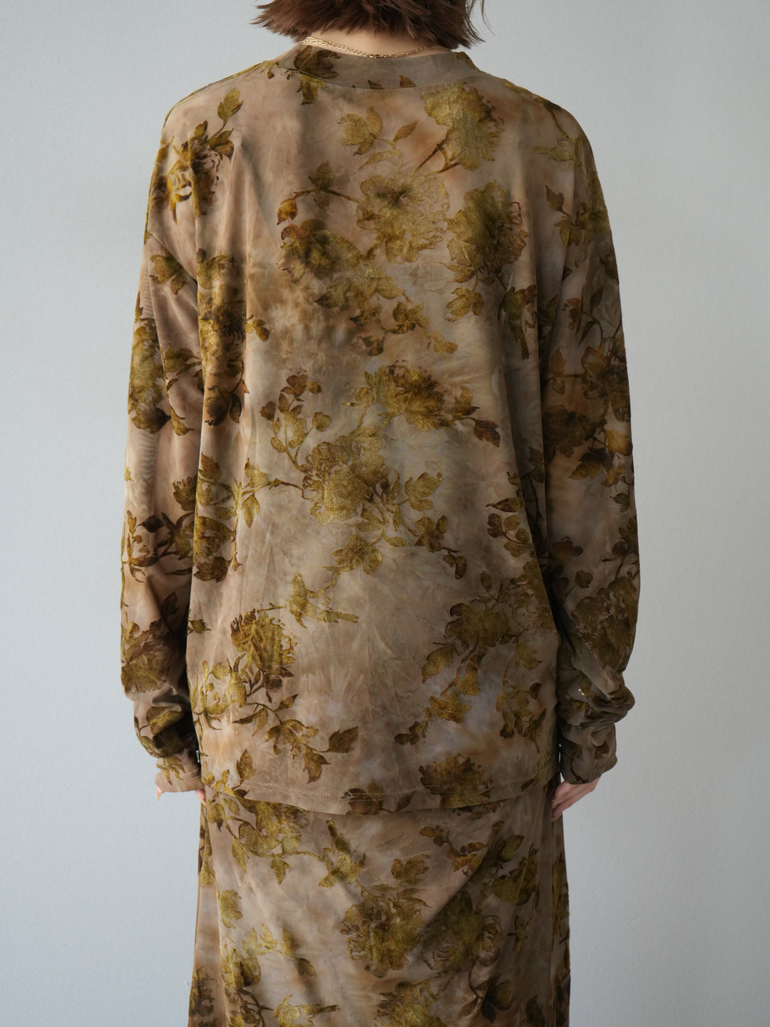 [予約]フラワーフロッキーシアートップス/ブラウン