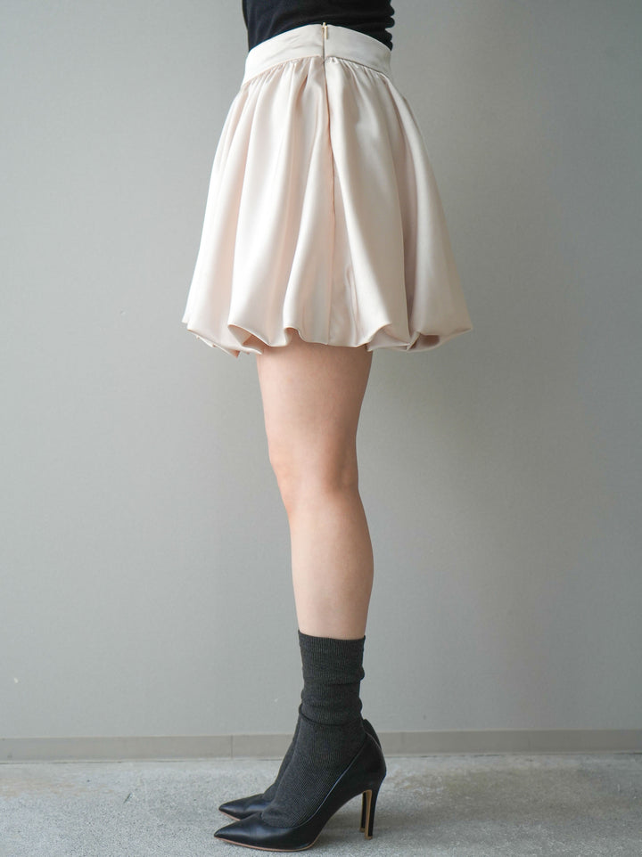 [予約]サテンバルーンミニスカート/ivory