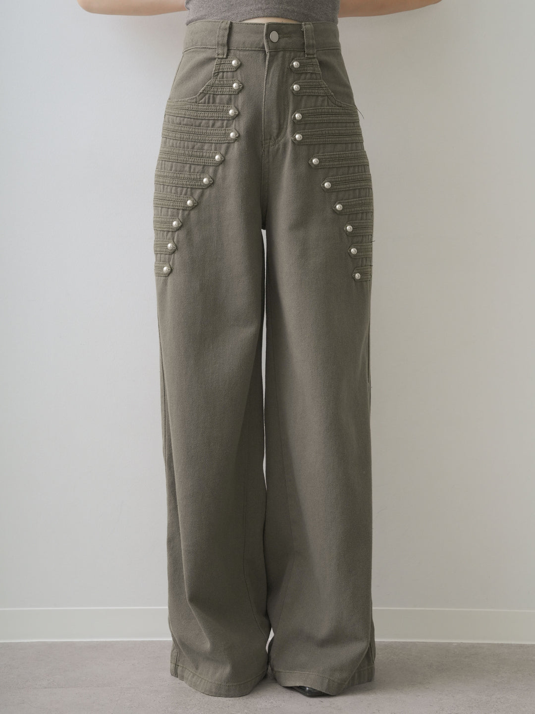 [予約]ナポレオンワイドストレートパンツ/khaki