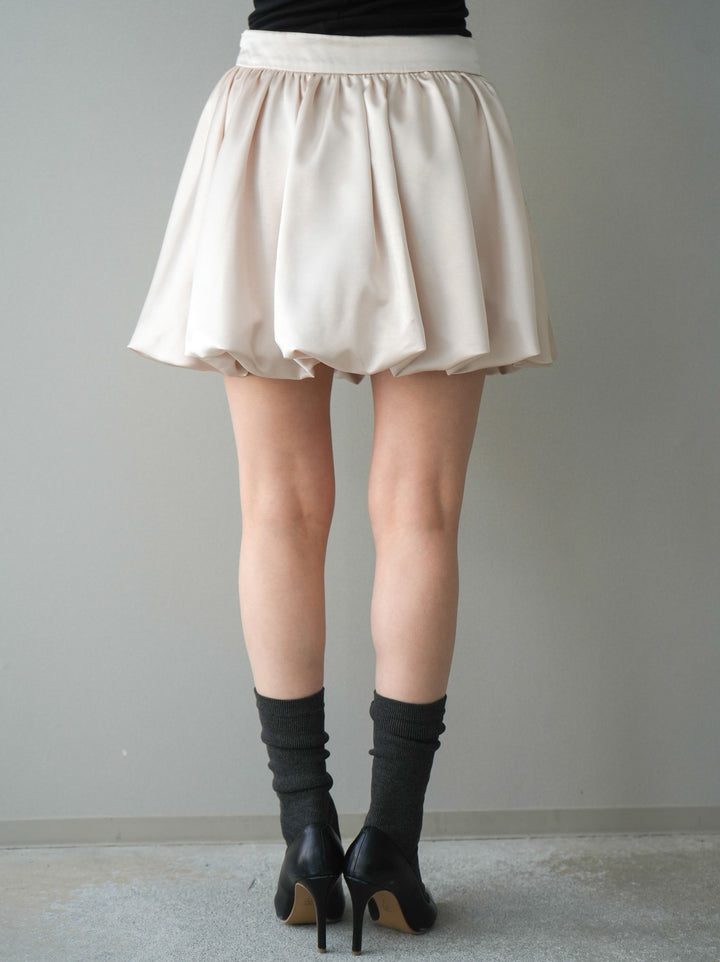 [予約]サテンバルーンミニスカート/ivory