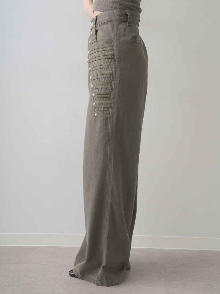 [予約]ナポレオンワイドストレートパンツ/khaki