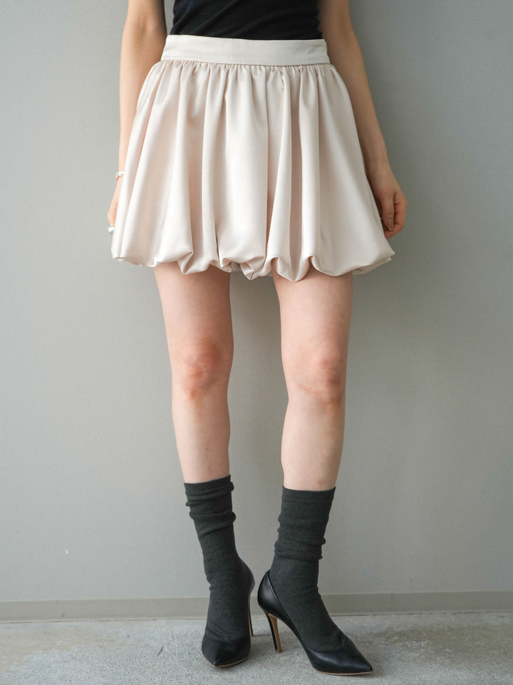 [予約]サテンバルーンミニスカート/ivory