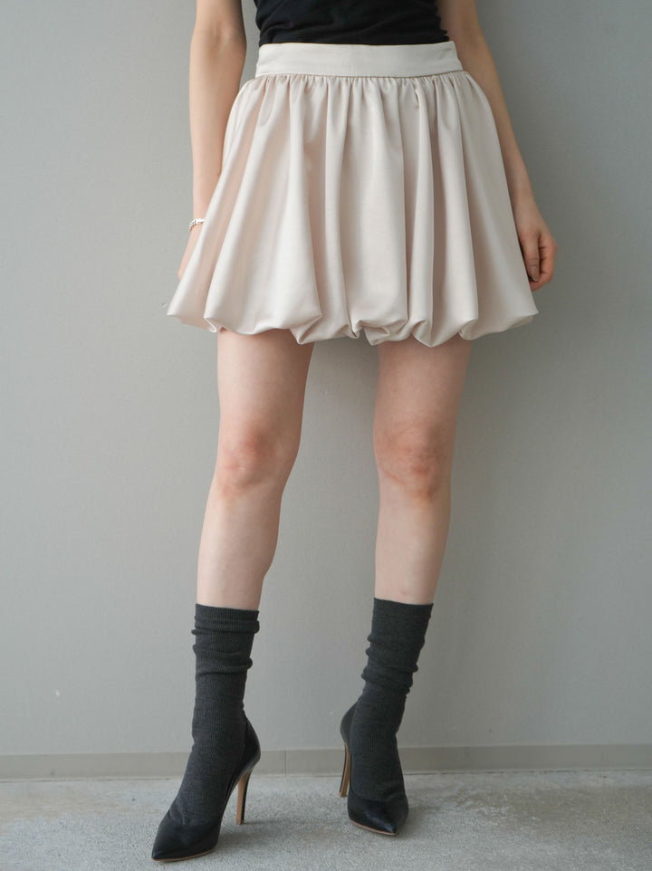 [予約]サテンバルーンミニスカート/ivory