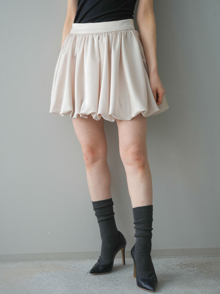 [予約]サテンバルーンミニスカート/ivory
