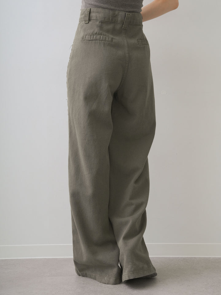 [予約]ナポレオンワイドストレートパンツ/khaki