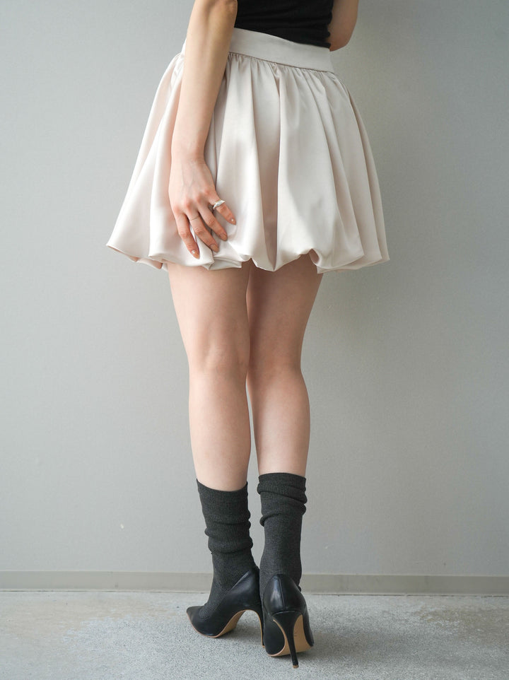 [予約]サテンバルーンミニスカート/ivory