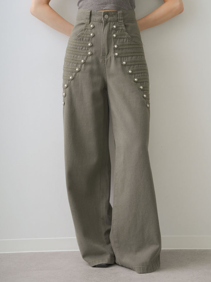 [予約]ナポレオンワイドストレートパンツ/khaki