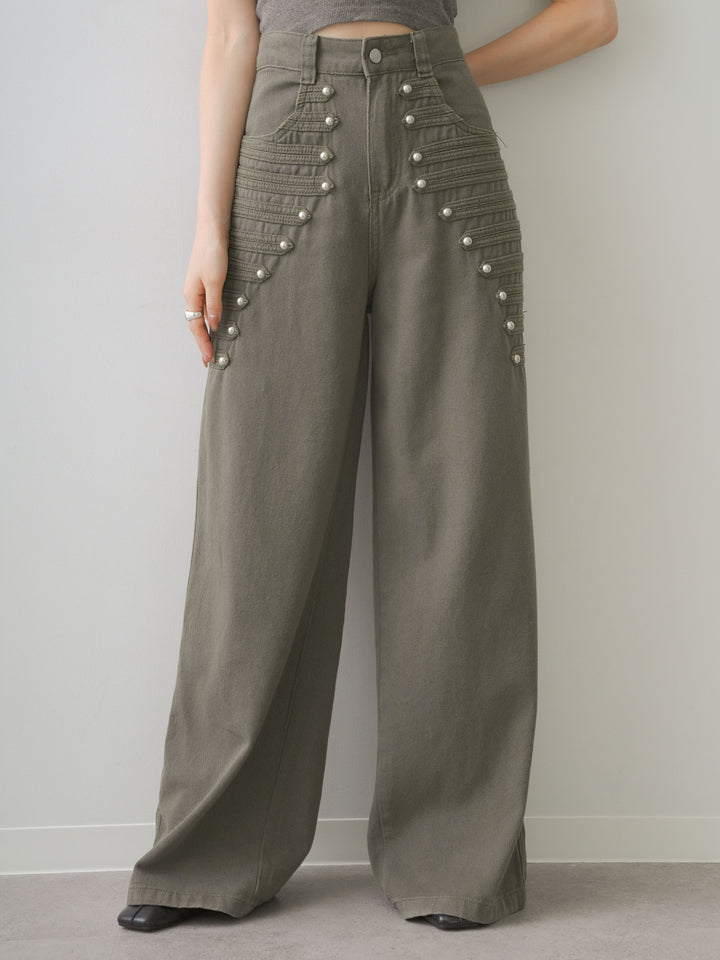 [予約]ナポレオンワイドストレートパンツ/khaki